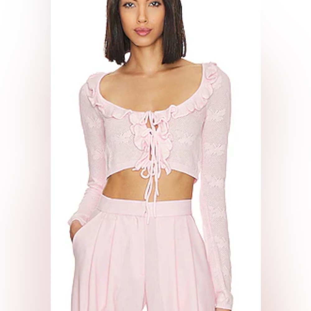 MAJORELLE Butterfly Pink Knit Cardigan Small